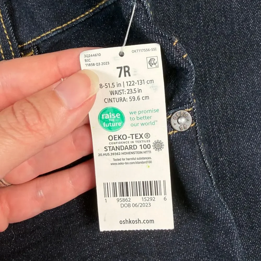 OshKosh B'Gosh Jeans Boys 7R Dark Wash Blue Skinny NWT
